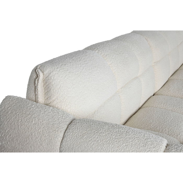 DKD Home Decor Sofá de Poliéster y Madera Blanco Bucle DKD Home Decor Sofá de Poliéster y Madera Blanco Bucle