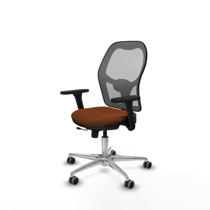 PIQUERAS Y CRESPO Silla de oficina Jorquera con mecanismo Sincro/Traslack, Marrón y Gris