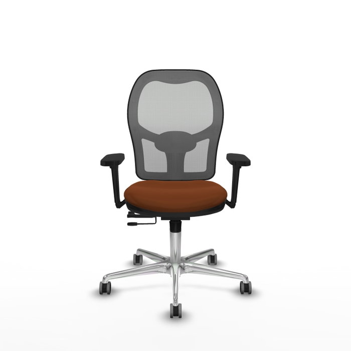 PIQUERAS Y CRESPO Silla de oficina Jorquera con mecanismo Sincro/Traslack, Marrón y Gris