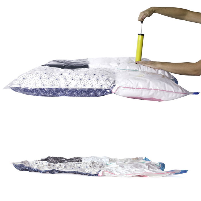 Idebox Juego de 6 Bolsas de Vacío con Bomba para Almacenamiento Inteligente