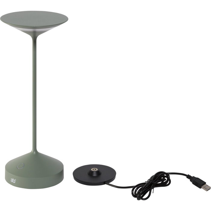 ab+ Lámpara de mesa portátil Tempo Sage Green