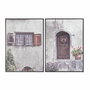 DKD Home Decor Cuadro Lienzo Puerta Surtido de 2 Unidades en Gris y Beige