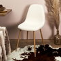 Home Deco Factory Silla Freya Tapizado Rizo Colección Natural, Madera y Hierro, Asiento Poliéster 47cm, 50x44x86 cm, Soporta 110 kg