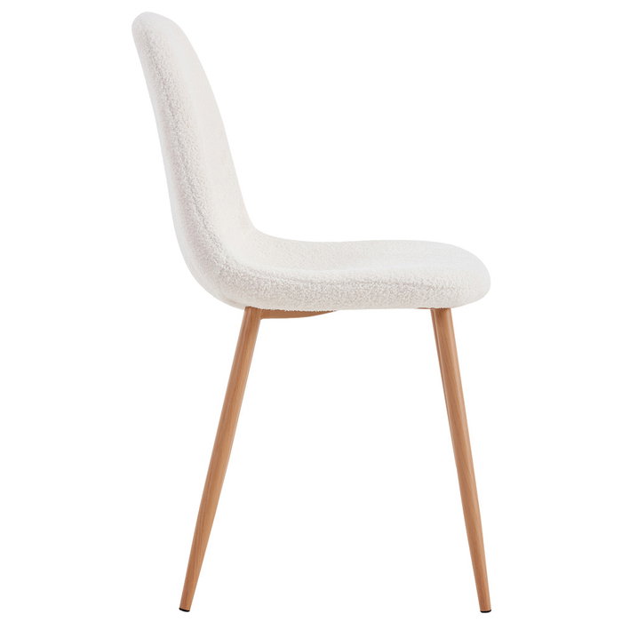 Home Deco Factory Silla Freya Tapizado Rizo Colección Natural, Madera y Hierro, Asiento Poliéster 47cm, 50x44x86 cm, Soporta 110 kg