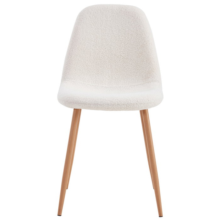 Home Deco Factory Silla Freya Tapizado Rizo Colección Natural, Madera y Hierro, Asiento Poliéster 47cm, 50x44x86 cm, Soporta 110 kg