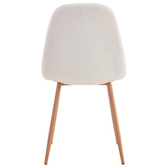 Home Deco Factory Silla Freya Tapizado Rizo Colección Natural, Madera y Hierro, Asiento Poliéster 47cm, 50x44x86 cm, Soporta 110 kg