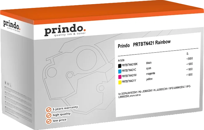 Prindo Multipack de tintas Rainbow Classic Negro, Cian, Magenta y Amarillo Prindo Multipack de tintas Rainbow Classic Negro, Cian, Magenta y Amarillo