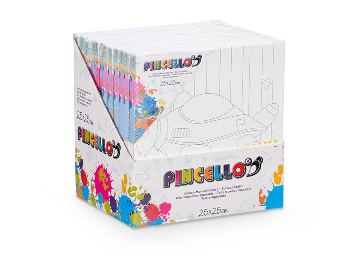 Pincello Lienzo para Manualidades 25x25 cm con Vehículos Surtidos (Set de 24)