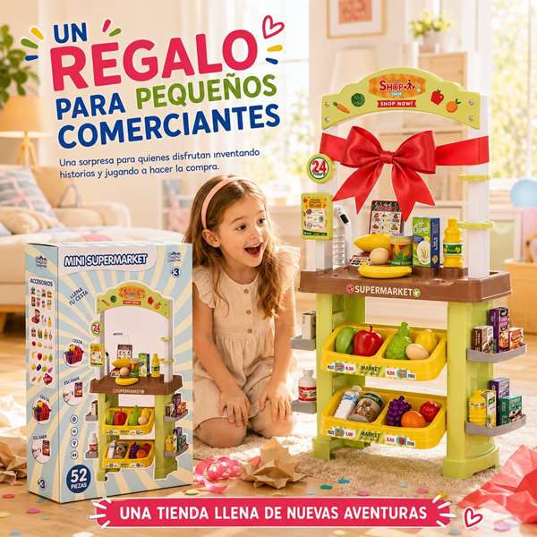 Jugatoys Mini Supermarket con cesta, peso y accesorios