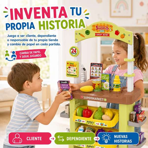 Jugatoys Mini Supermarket con cesta, peso y accesorios