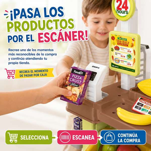 Jugatoys Mini Supermarket con cesta, peso y accesorios