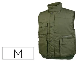 Deltaplus Chaleco multibolsillos con cremallera verde talla M