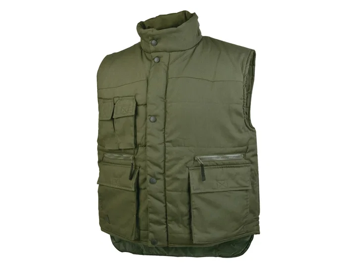 Deltaplus Chaleco multibolsillos con cremallera verde talla M