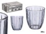 Vivalto Vaso Agua Rayas 300 ml Gris Humo 8.5x9.5x8.5 cm (Set de 24)