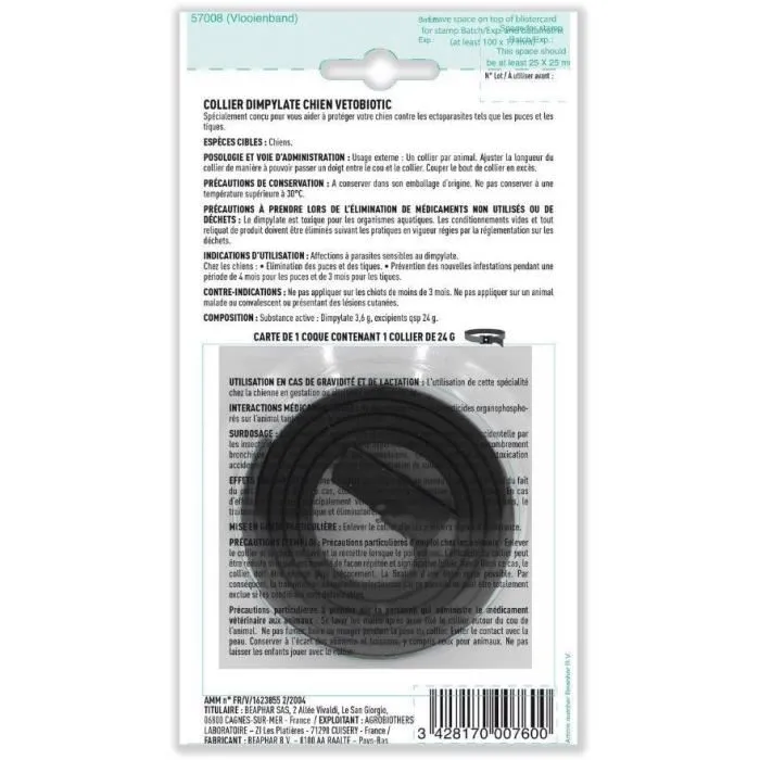 Vetocanis Collar Antipulgas y Garrapatas para Perros Pequeños hasta 10 kg - 4 Meses de Protección