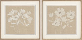 DKD Home Decor Cuadro Cristal PS Flores Surtido de 2 Unidades