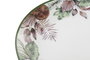 DKD Home Decor Plato de Porcelana Tropical Esmaltado Verde, Marrón y Blanco, 19x19x2 cm