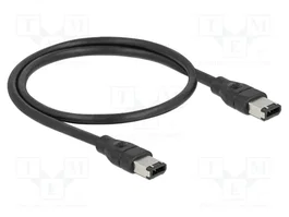 DeLOCK Cable FireWire 400 de 6 pines a 6 pines, 0,5 m, Negro