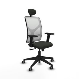 PIQUERAS Y CRESPO Silla de oficina Motilla con mecanismo Sincro, Negro y Blanco