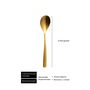 SUMMA Cuchara de Postre SINXELO Color Satin Oro 185 mm de Largo, Acabado PVD Resistente, Cubertería de Acero Inoxidable 18/10 (Set de 12)