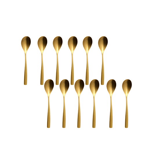 Summa Satin Oro Cuchara Postre de Acero Inoxidable, 185 mm (Set de 12)