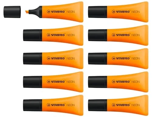 Stabilo Marcador Fluorescente Naranja Neón Caja 10 UD