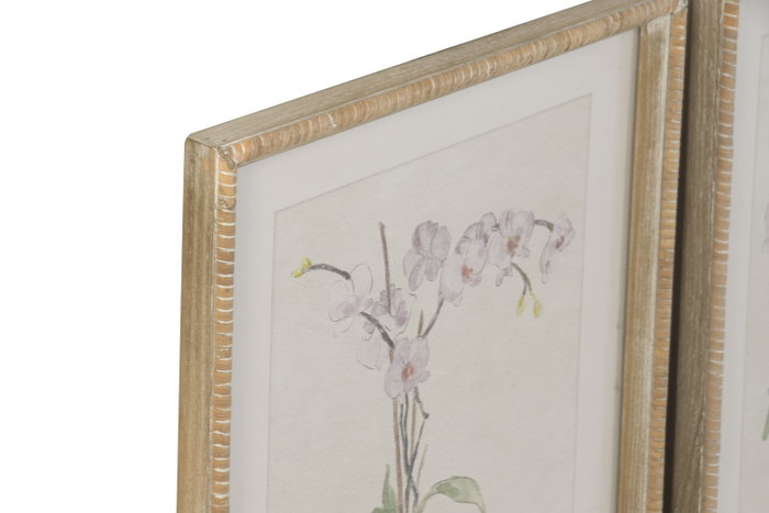 DKD Home Decor Cuadro Abeto Cristal Oriental Surtido de 4 Unidades, 35x2,5x45 cm, Azul y Blanco
