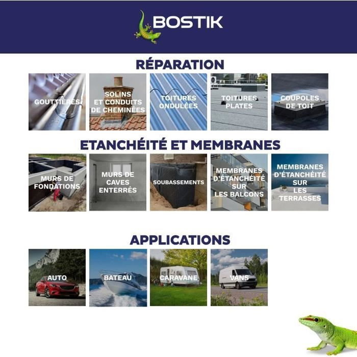 Bostik Waterstop Membrana impermeabilizante Blanco 1 kg