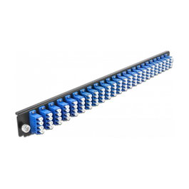 DeLOCK Panel frontal de caja de empalme 24 puertos LC Quad azul de 19″