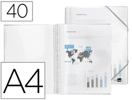 Liderpapel Carpeta escaparate con espiral y 40 fundas transparente DIN A4