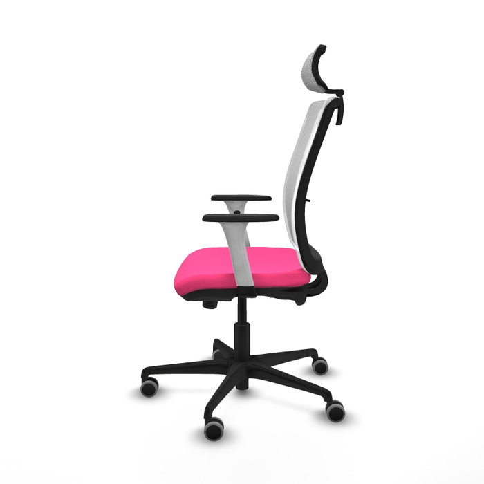 PIQUERAS Y CRESPO Silla de oficina Haches Rosa y Blanco con Mecanismo Sincro/Traslack PIQUERAS Y CRESPO Silla de oficina Haches Rosa y Blanco con Mecanismo Sincro/Traslack