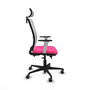 PIQUERAS Y CRESPO Silla de oficina Haches Rosa y Blanco con Mecanismo Sincro/Traslack