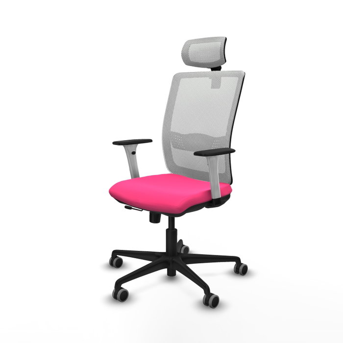 PIQUERAS Y CRESPO Silla de oficina Haches Rosa y Blanco con Mecanismo Sincro/Traslack PIQUERAS Y CRESPO Silla de oficina Haches Rosa y Blanco con Mecanismo Sincro/Traslack