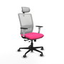 PIQUERAS Y CRESPO Silla de oficina Haches Rosa y Blanco con Mecanismo Sincro/Traslack