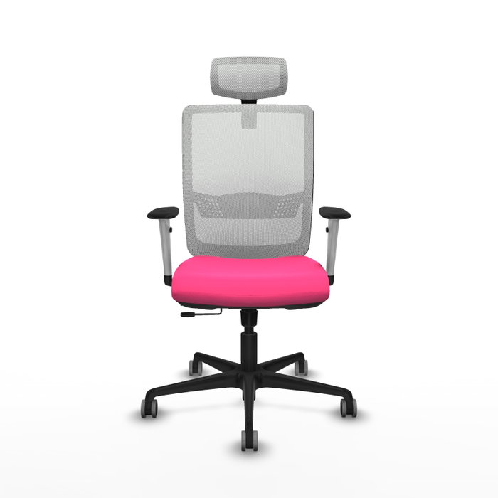 PIQUERAS Y CRESPO Silla de oficina Haches Rosa y Blanco con Mecanismo Sincro/Traslack PIQUERAS Y CRESPO Silla de oficina Haches Rosa y Blanco con Mecanismo Sincro/Traslack