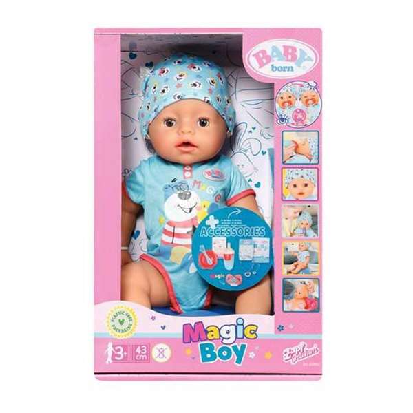 Muñeco baby born magic niño con 10 funciones cuerpo suave 43cm
