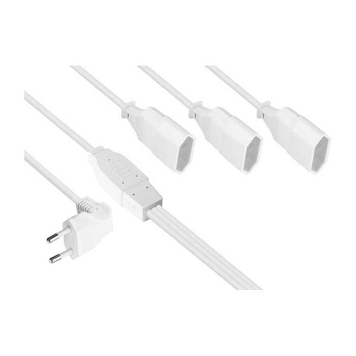 Kabelmeister Cable de extensión Euro con 3 tomas, 0,2 m