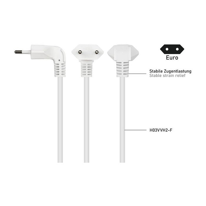 Kabelmeister Cable de extensión Euro con 3 tomas, 0,2 m
