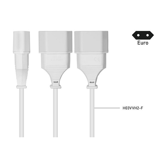Kabelmeister Cable de extensión Euro con 3 tomas, 0,2 m