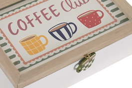 DKD Home Decor Caja Infusiones Coffee Club Urban Multicolor 16 x 7.5 x 24 cm (4 Unidades)