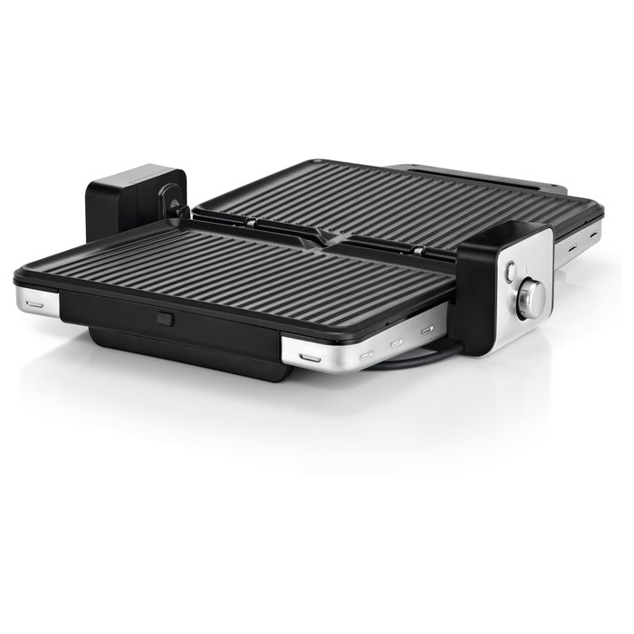 WMF Lono 0415110011 Grill de Contacto 2 en 1 Negro, 2100 W, 1300 cm2, Plancha Antiadherente, Placas de Aluminio, Acero Inoxidable