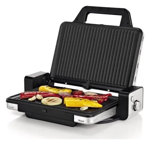 WMF Lono Contact Grill 2 en 1, 2100 W, Negro/Plata