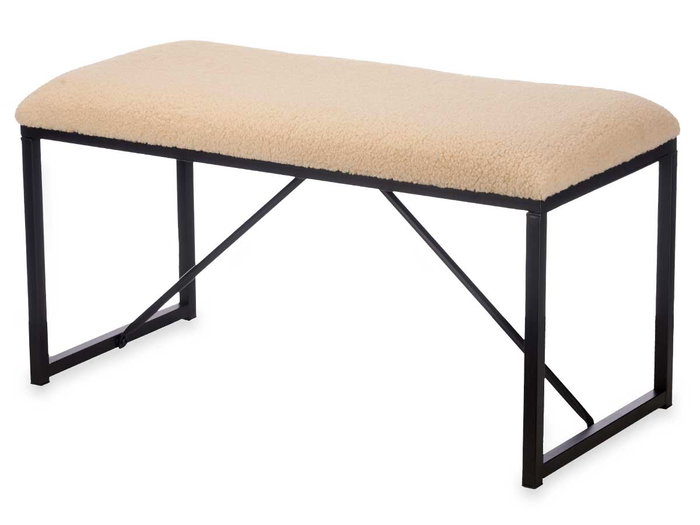 Giftdecor Banco Borreguito Beige 81x42x38 cm