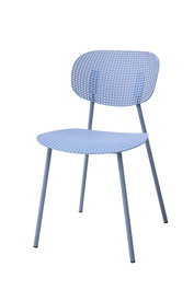 DKD Home Decor Silla PP Metal Azul Celeste Apilable