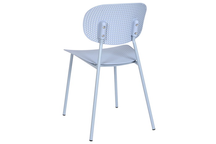DKD Home Decor Silla PP Metal Azul Celeste Apilable DKD Home Decor Silla PP Metal Azul Celeste Apilable
