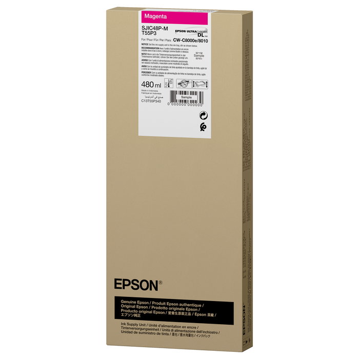 Epson SJIC48P-M Cartucho de Tinta Magenta 480 ml Epson SJIC48P-M Cartucho de Tinta Magenta 480 ml