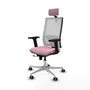PIQUERAS Y CRESPO Silla de oficina Horna Rosa y Blanca con mecanismo Sincro/Traslack