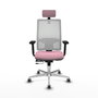 PIQUERAS Y CRESPO Silla de oficina Horna Rosa y Blanca con mecanismo Sincro/Traslack