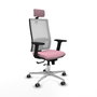 PIQUERAS Y CRESPO Silla de oficina Horna Rosa y Blanca con mecanismo Sincro/Traslack