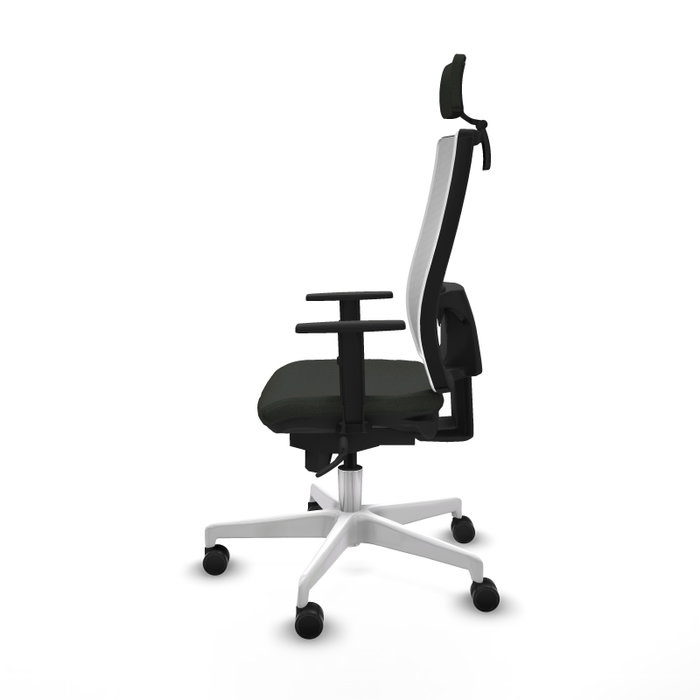 PIQUERAS Y CRESPO Silla de oficina Horna con mecanismo Sincro, Negro y Blanco